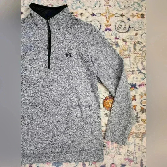 Frontier Supply Co Mens Grey Half Zip Pullover Athletic Shirt Long Sleeve, sz SM - Picture 5 of 12